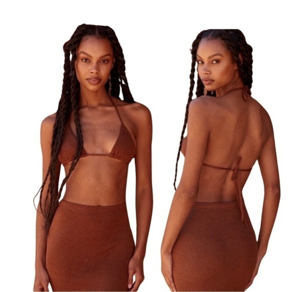 Savannah Morrow Triangle Bikini Top 🤎 Bronze Knit NWT Various Sizes